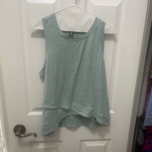 Relaxed Sage Green Tank Top with Scoop Neck